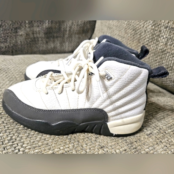 Nike Air Jordan Retro 12 XII White Dark Grey Sneakers GS